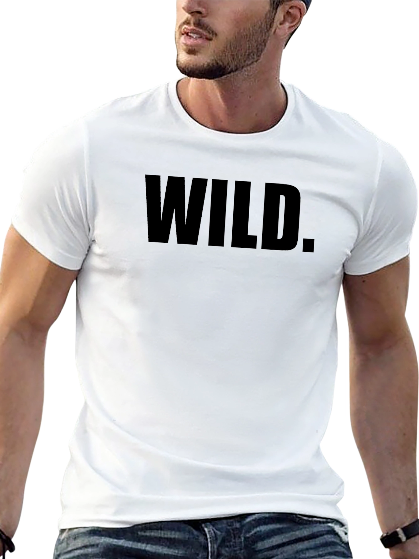 Wild Graphic Print Mens Black T-Shirt