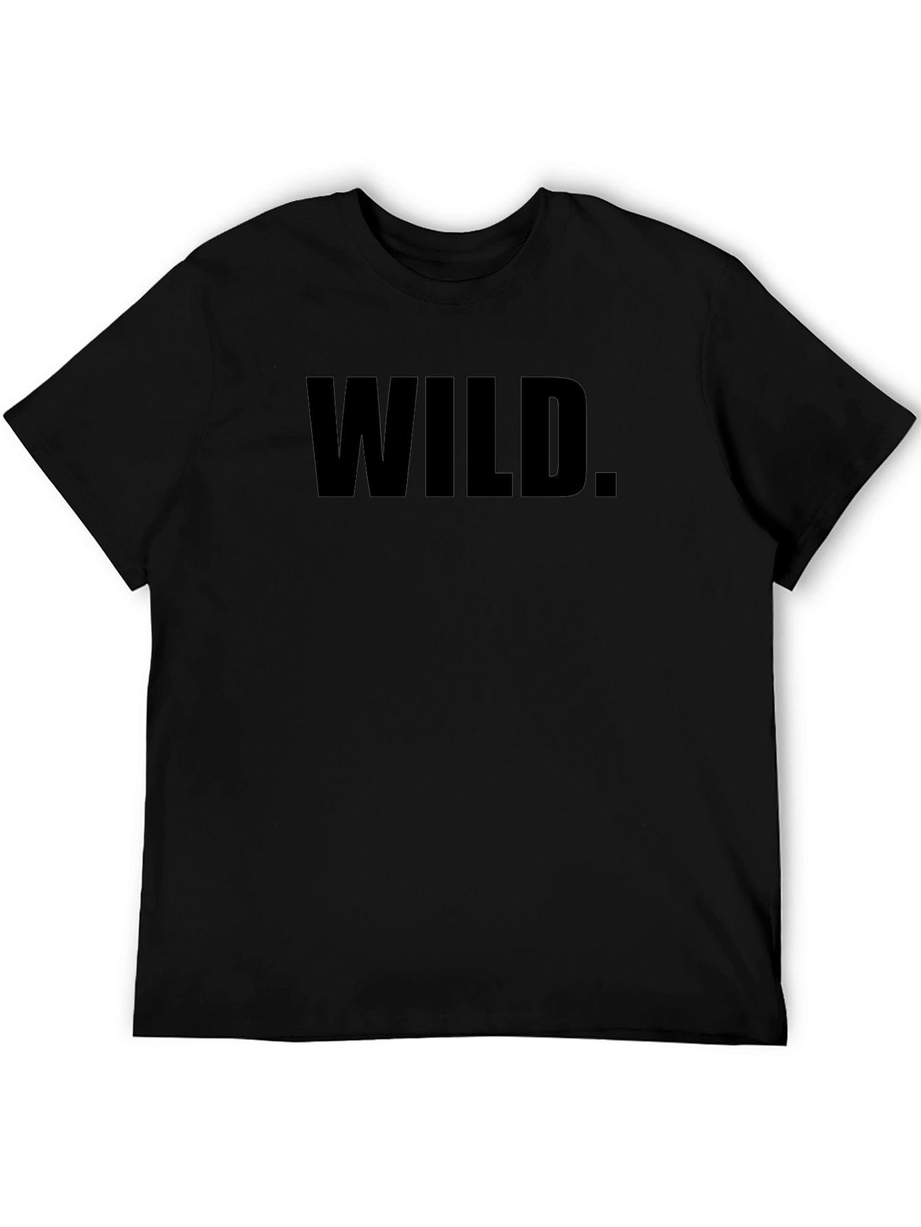 Wild Graphic Print Mens Black T-Shirt
