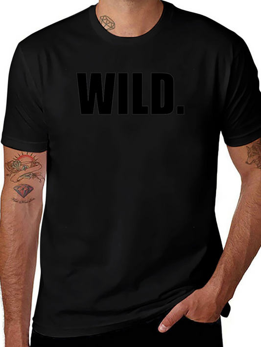 Wild Graphic Print Mens Black T-Shirt