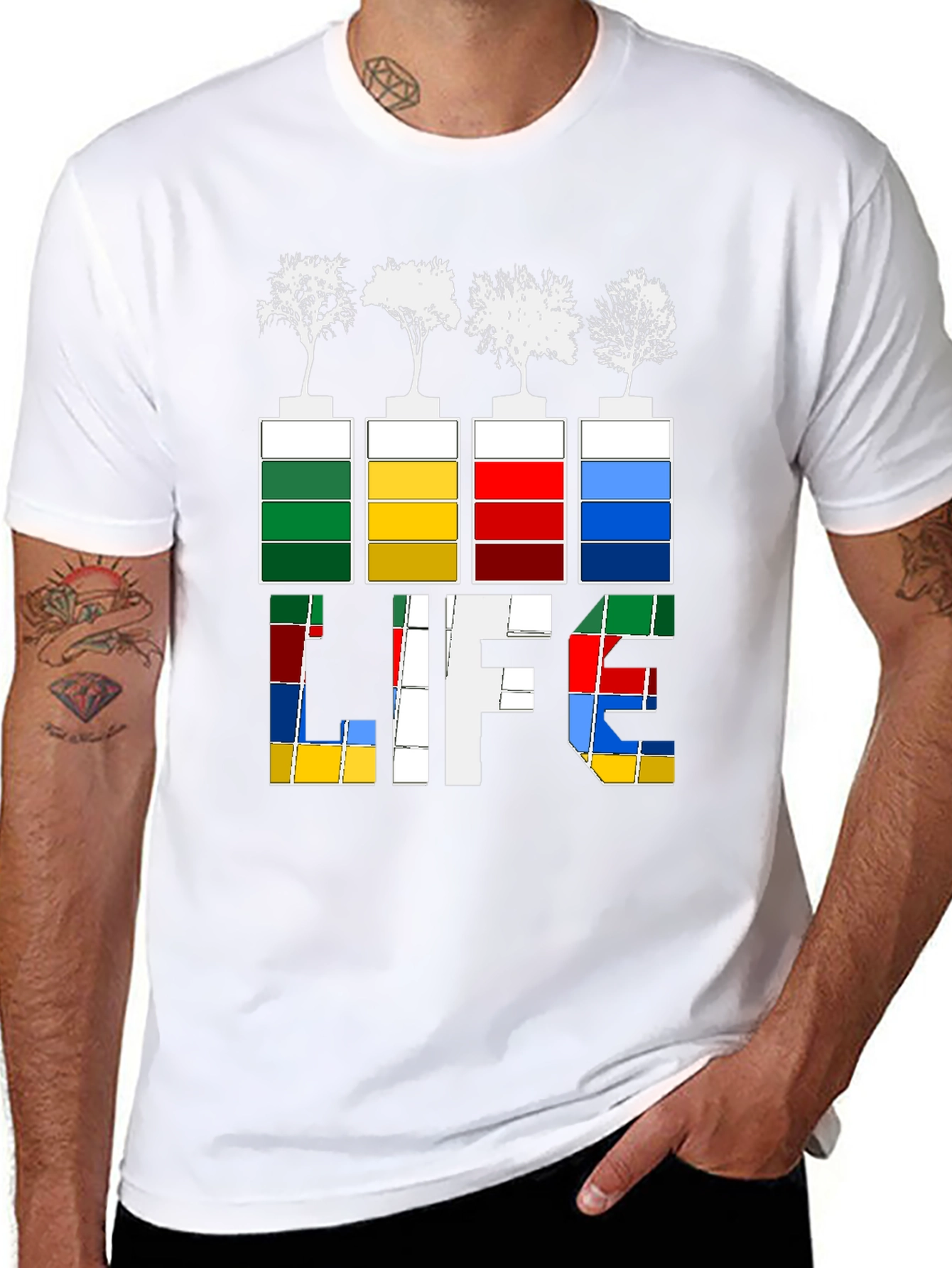 Eco Life Graphic Tee - Tree Battery Design