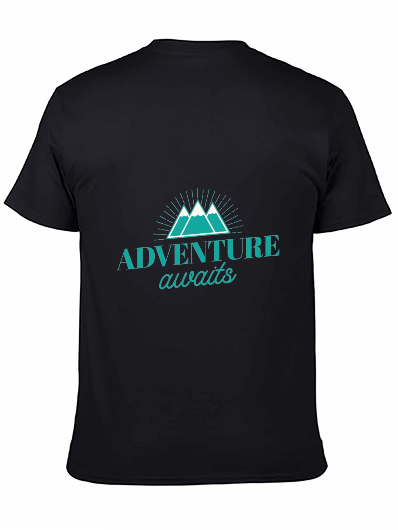 Adventure Awaits Graphic Tee - Black Cotton T-Shirt