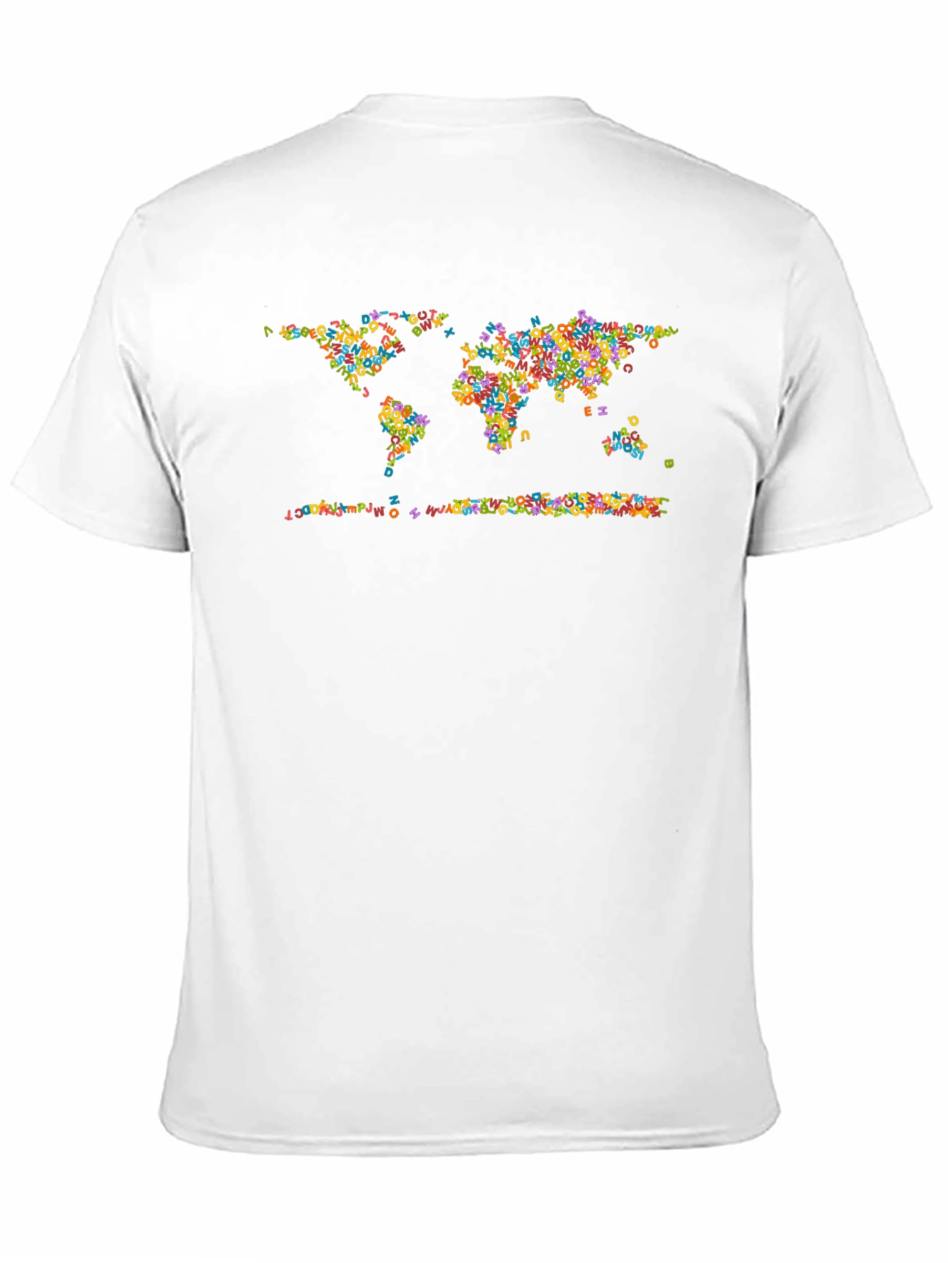 World Map Letters Black Graphic T-Shirt