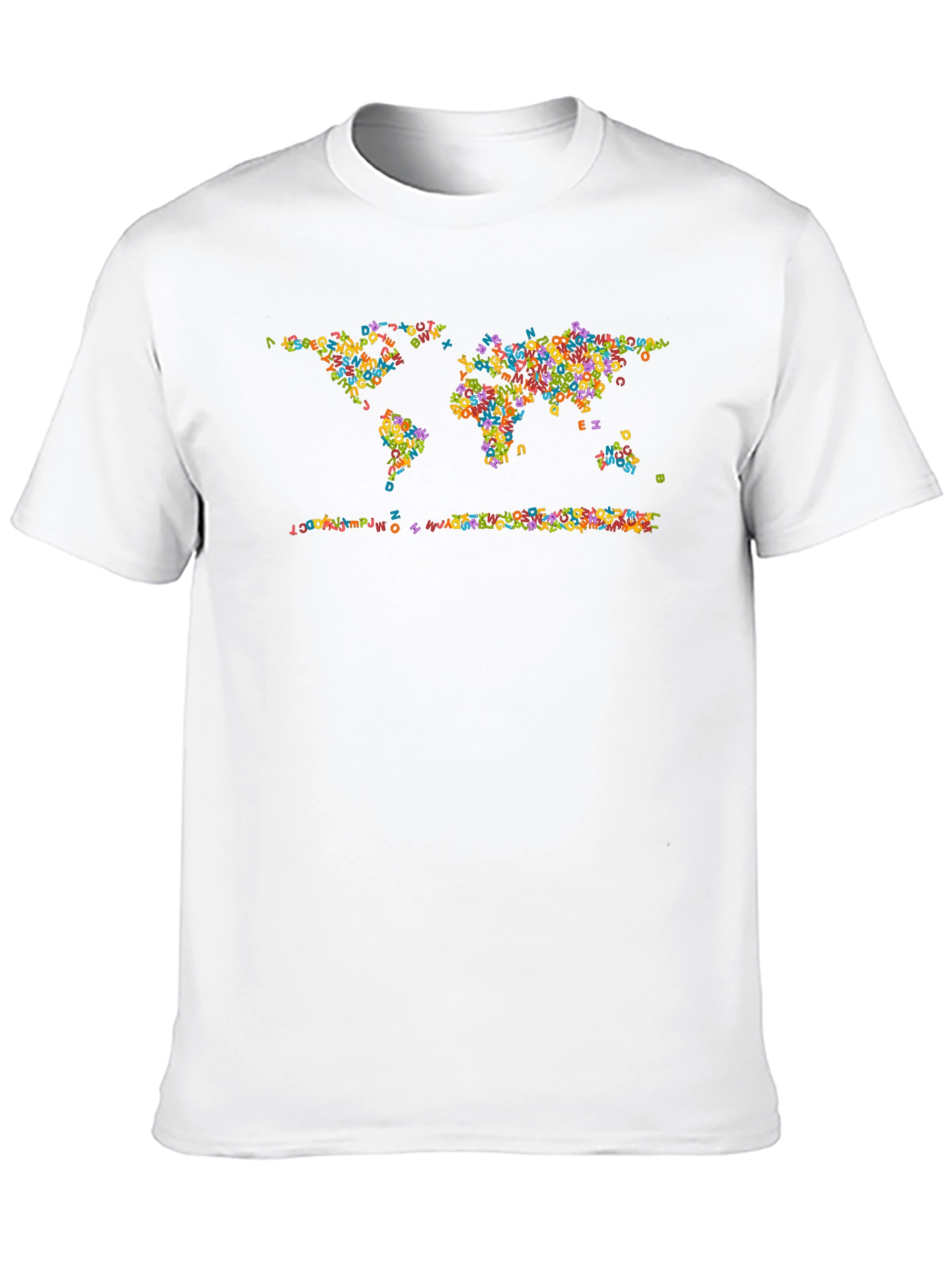 World Map Letters Black Graphic T-Shirt